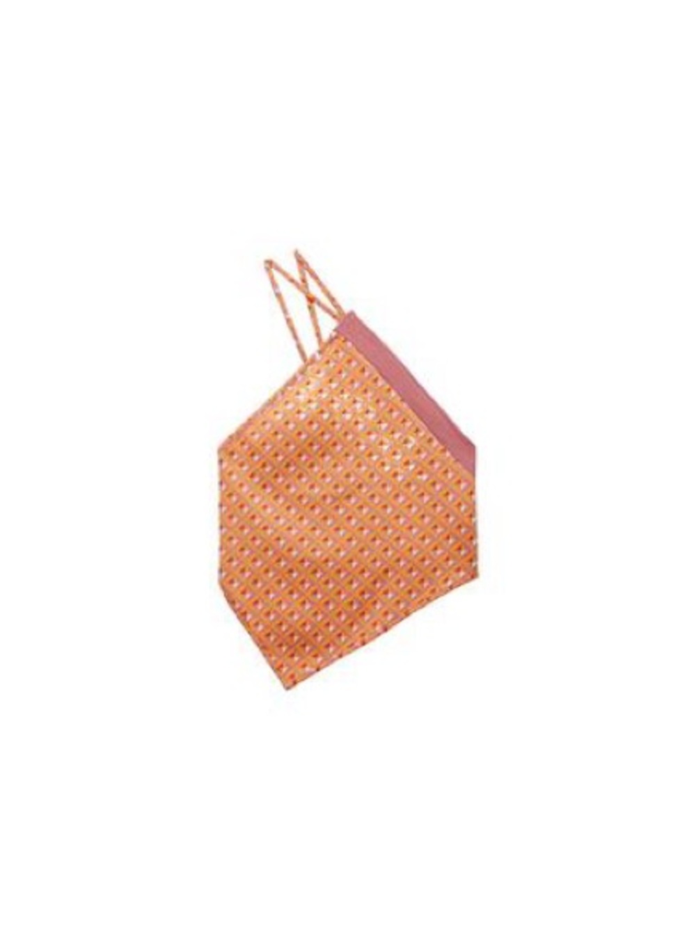 Zara Asymmetrical Orange crop top with white geometric pattern Size Small